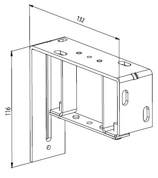 Blendenhalter und Oberleistenhalter zusammengeschraubt
