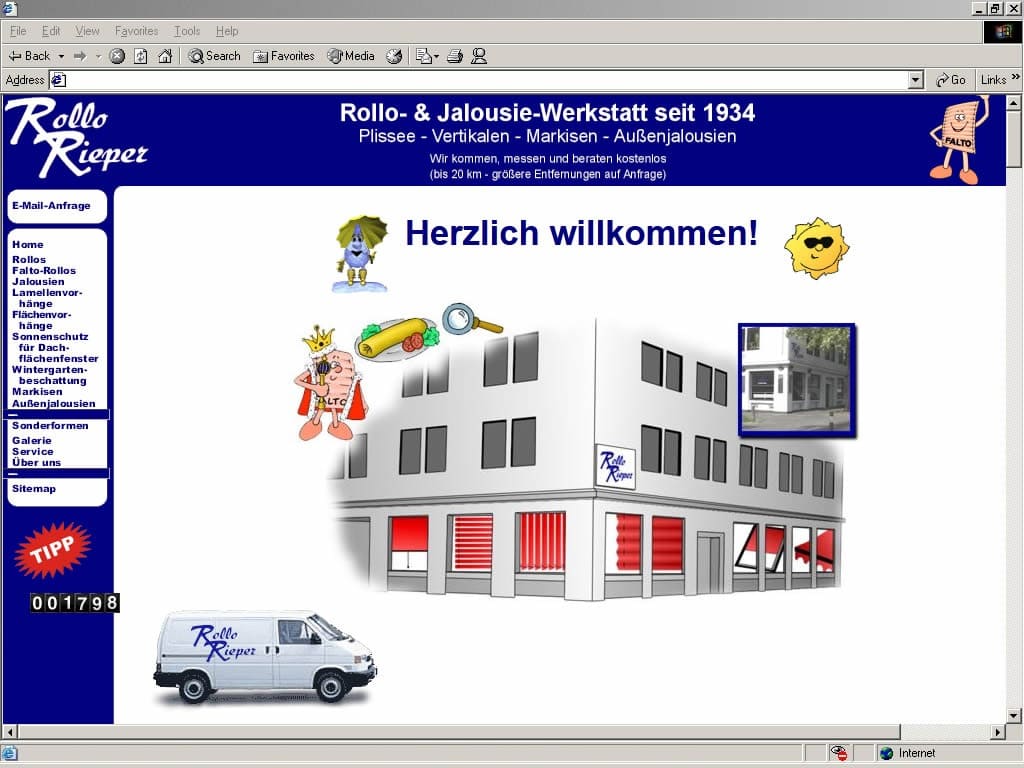 Internetseite 2002 noch ohne Flash Animation