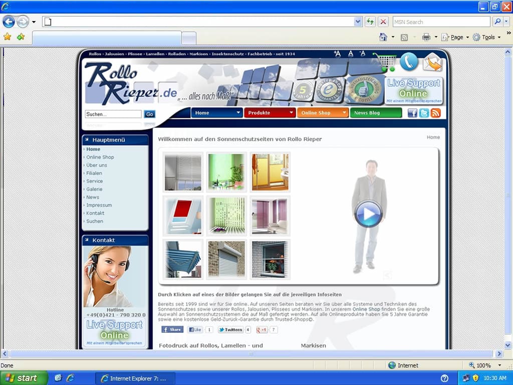 Im Jahr 2010 war der Umzug auf das neue CMS Joomla vollzogen und mit dem Rieper-Männchen perfektioniert