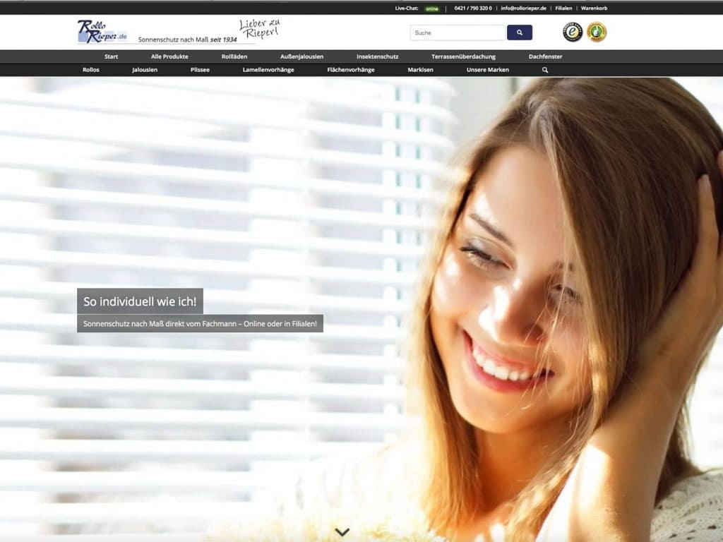 Internetseite www.rollorieper.de von 2016 mit Wordpress CMS