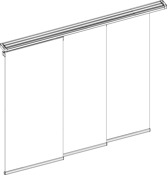 Flächenvorhang mit frei verschiebbaren Paneelen