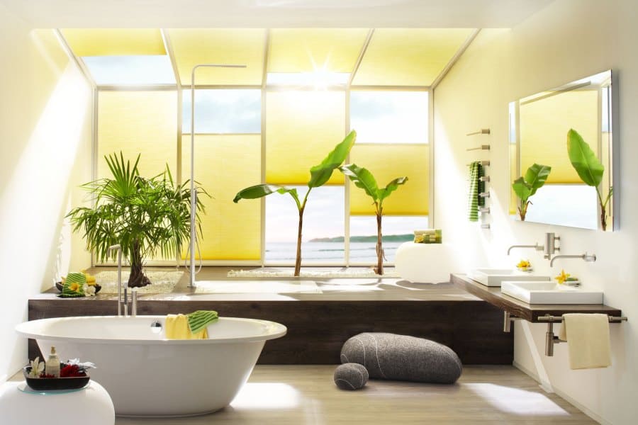 Plafond Plissee mit DUETTE Stoff