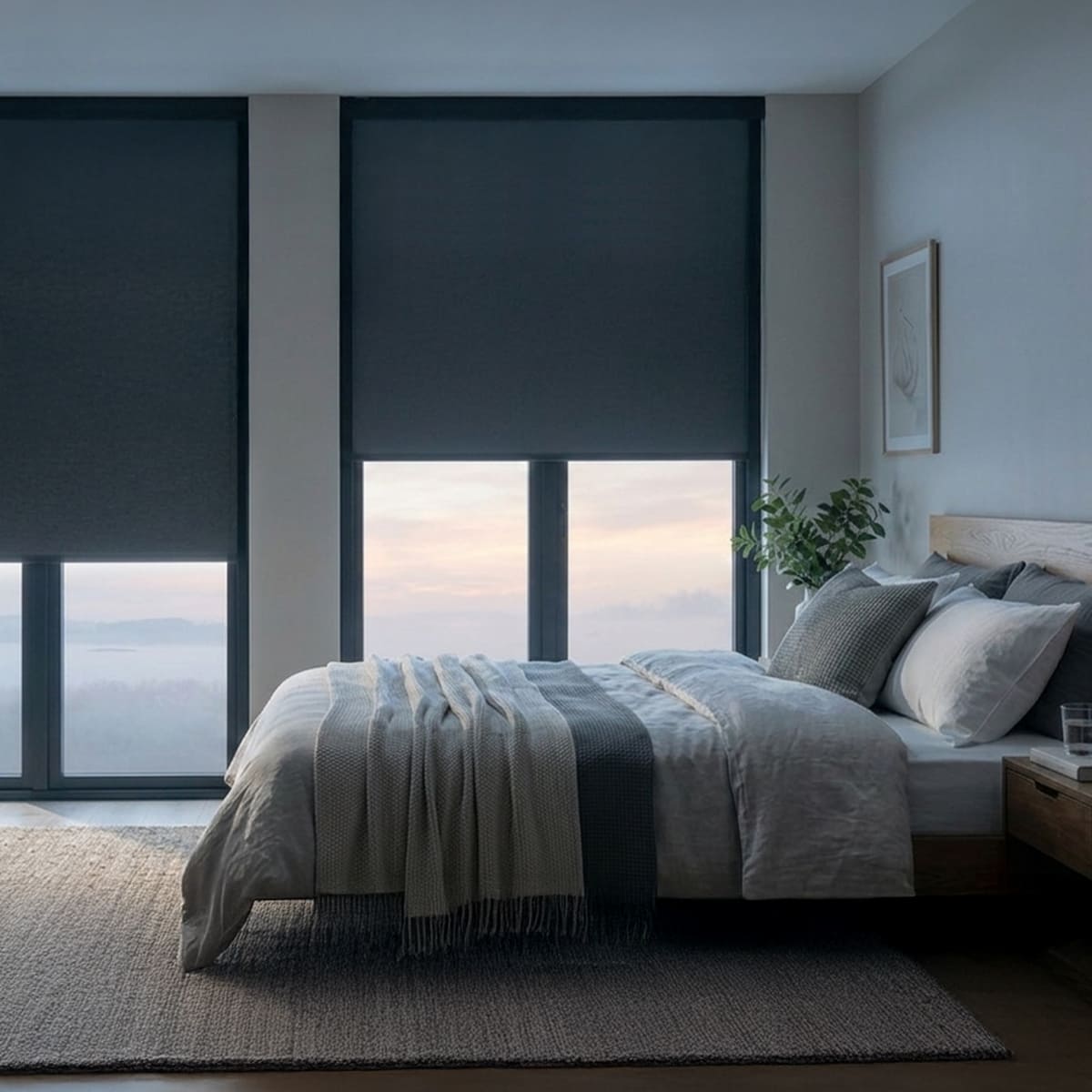 Verdunkelungsrollos mit V Profil Ambiente