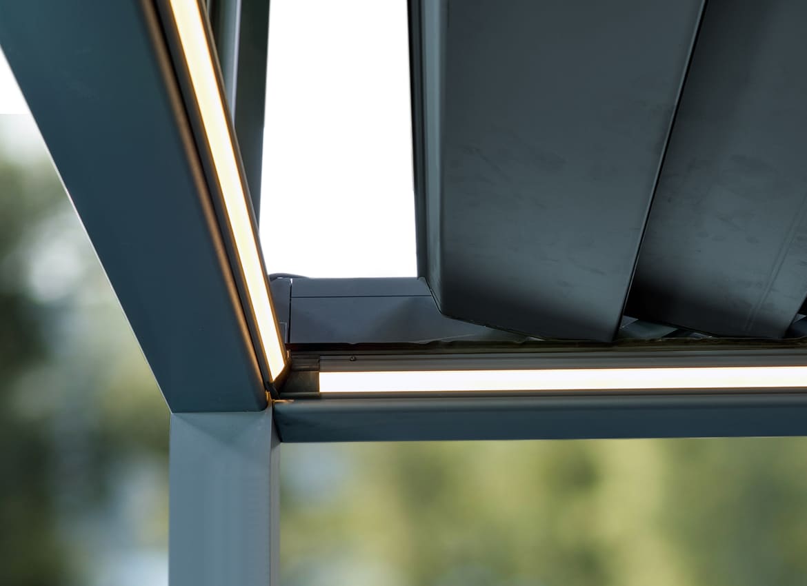 Lamellendach Pinela Deluxe Details der Lamellen