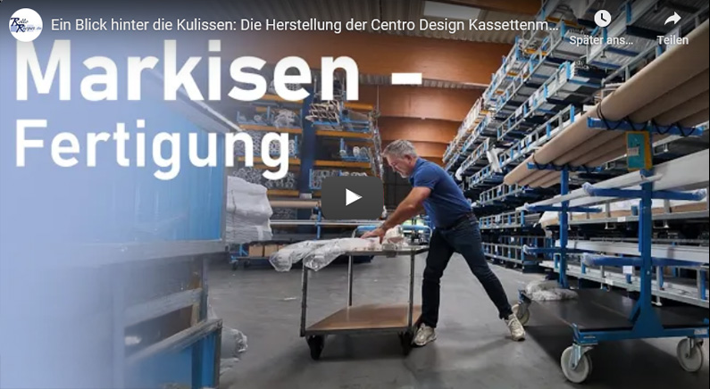 Youtube Film Fertigung Vorschaubild - Kassettenmarkise Centro Design