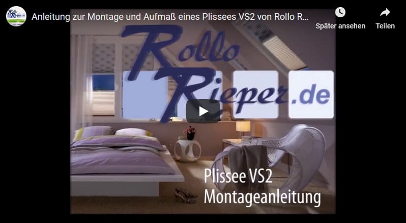 Youtube Film Vorschaubild - Montage und Aufmaß - Plissee VS2